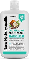 Front view of 8oz Nano-Hydroxyapatite Oil Pulling Mouthwash bottle