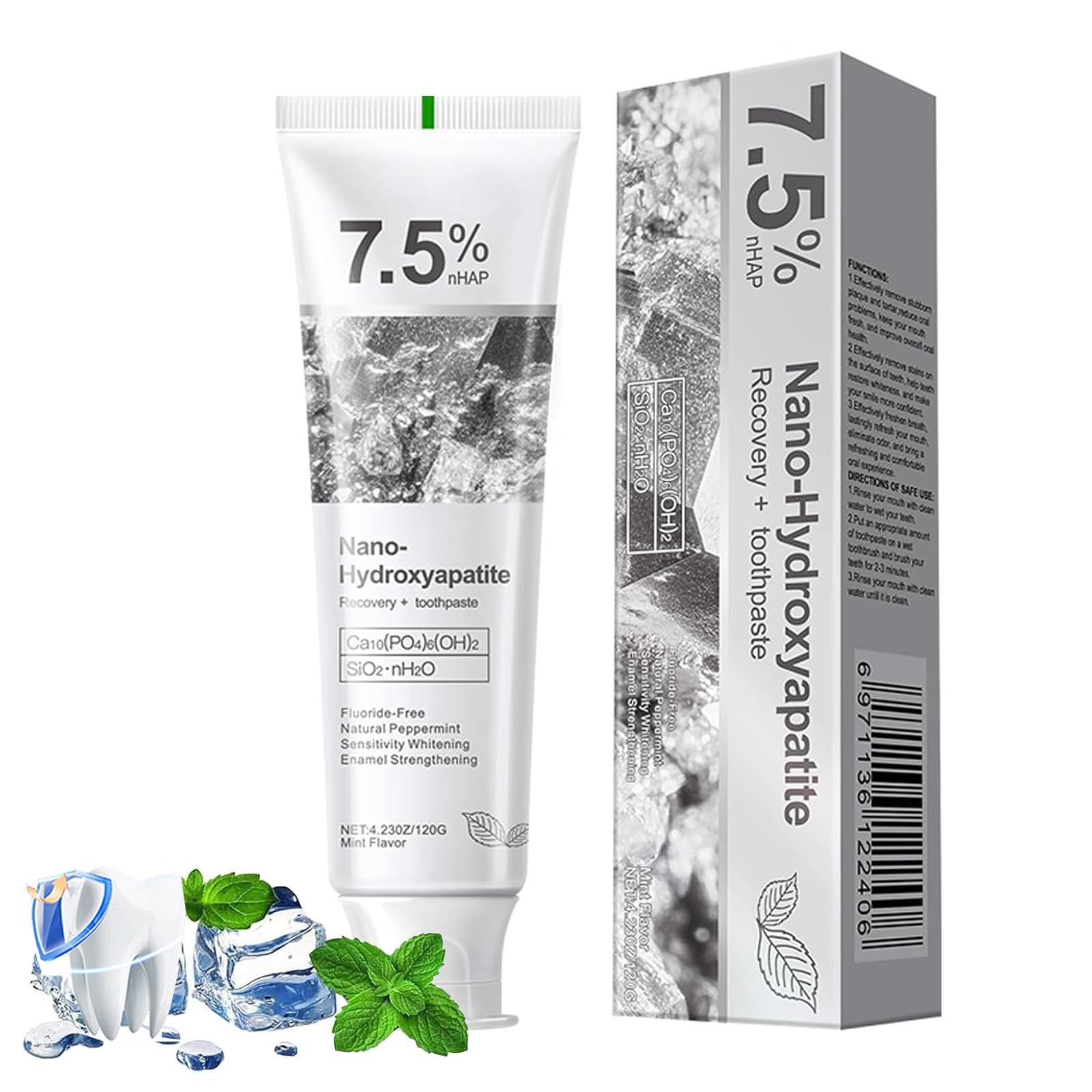 Tube of Nano-Hydroxyapatite Recovery Toothpaste 7.5 percent 120 g