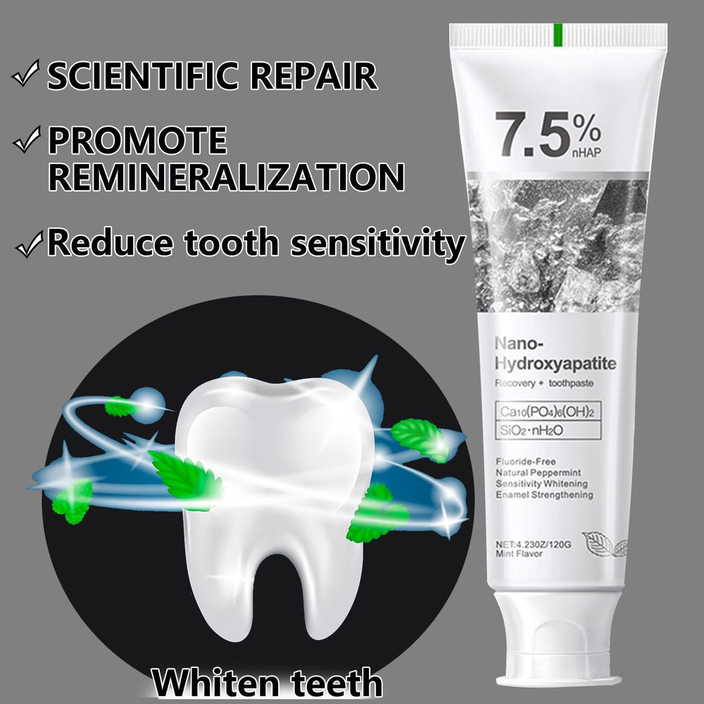 Enamel restoration concept for nano-hydroxyapatite toothpaste