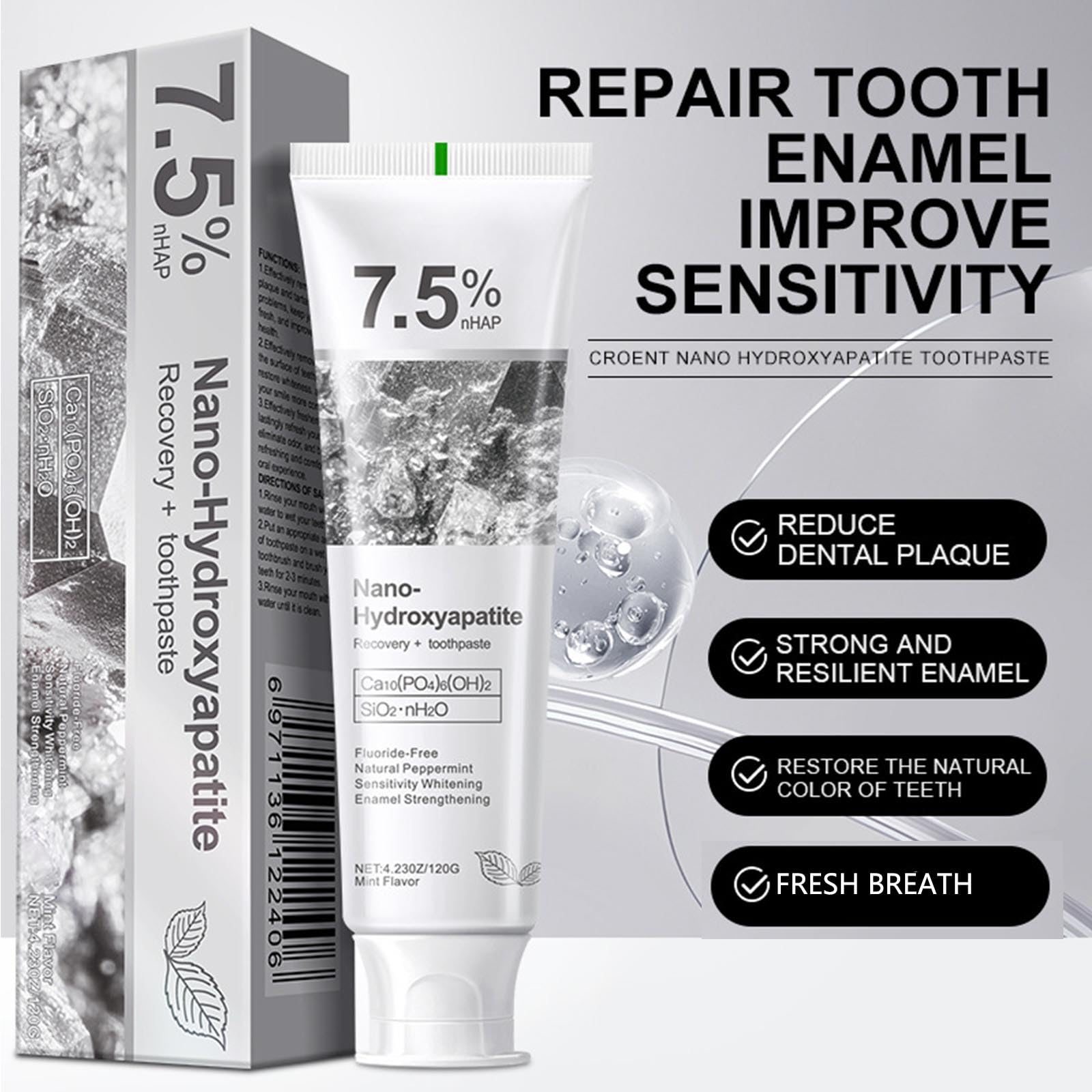 Gentle whitening action of nano-hydroxyapatite toothpaste