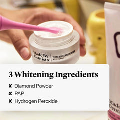 Close-up of nano-hydroxyapatite tooth whitening powder