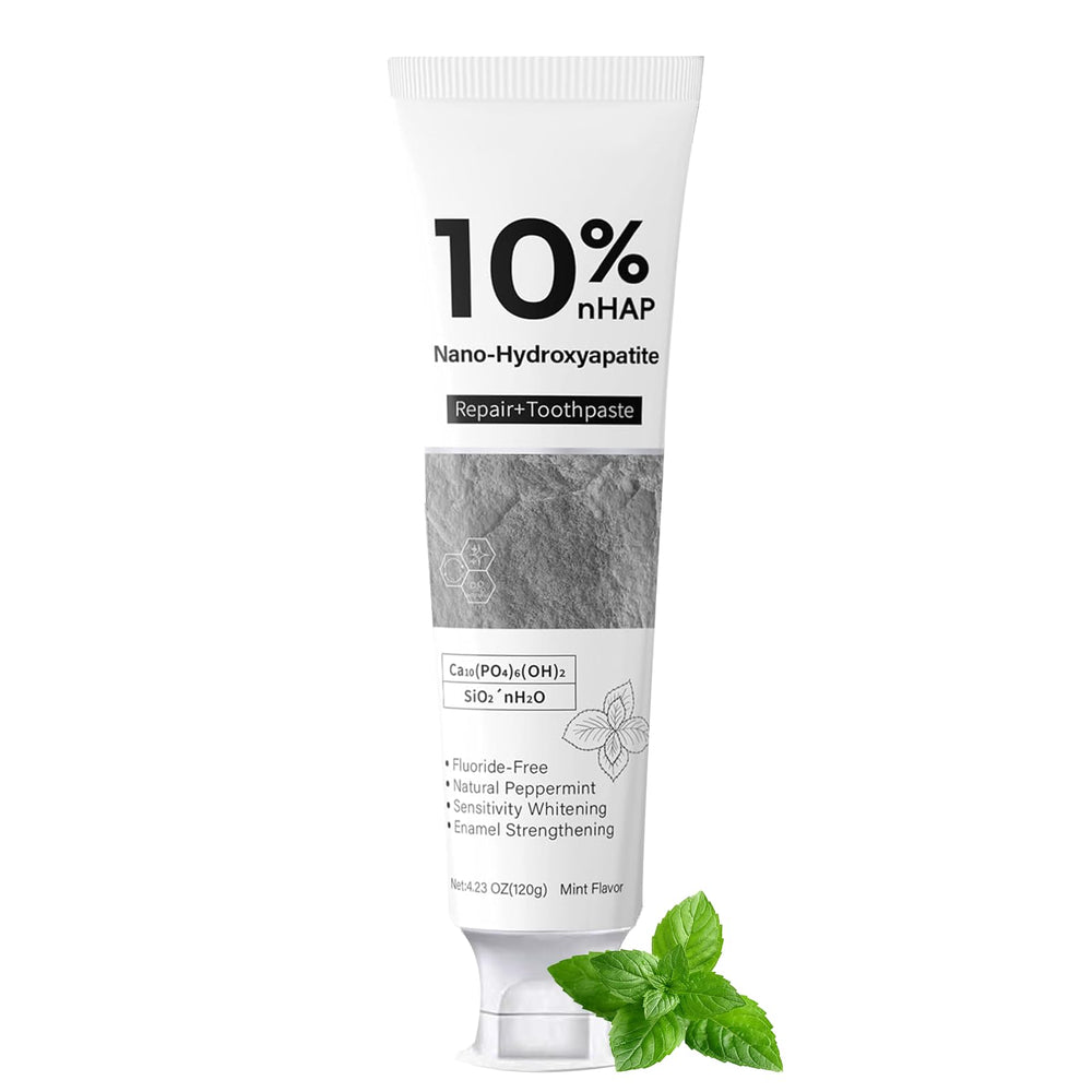 Tube of nano-hydroxyapatite toothpaste with 10% NHA formula