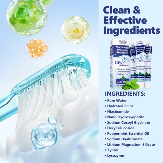 Close-up of toothpaste showing nano-hydroxyapatite particles