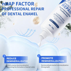 Toothpaste showing enamel strengthening claims