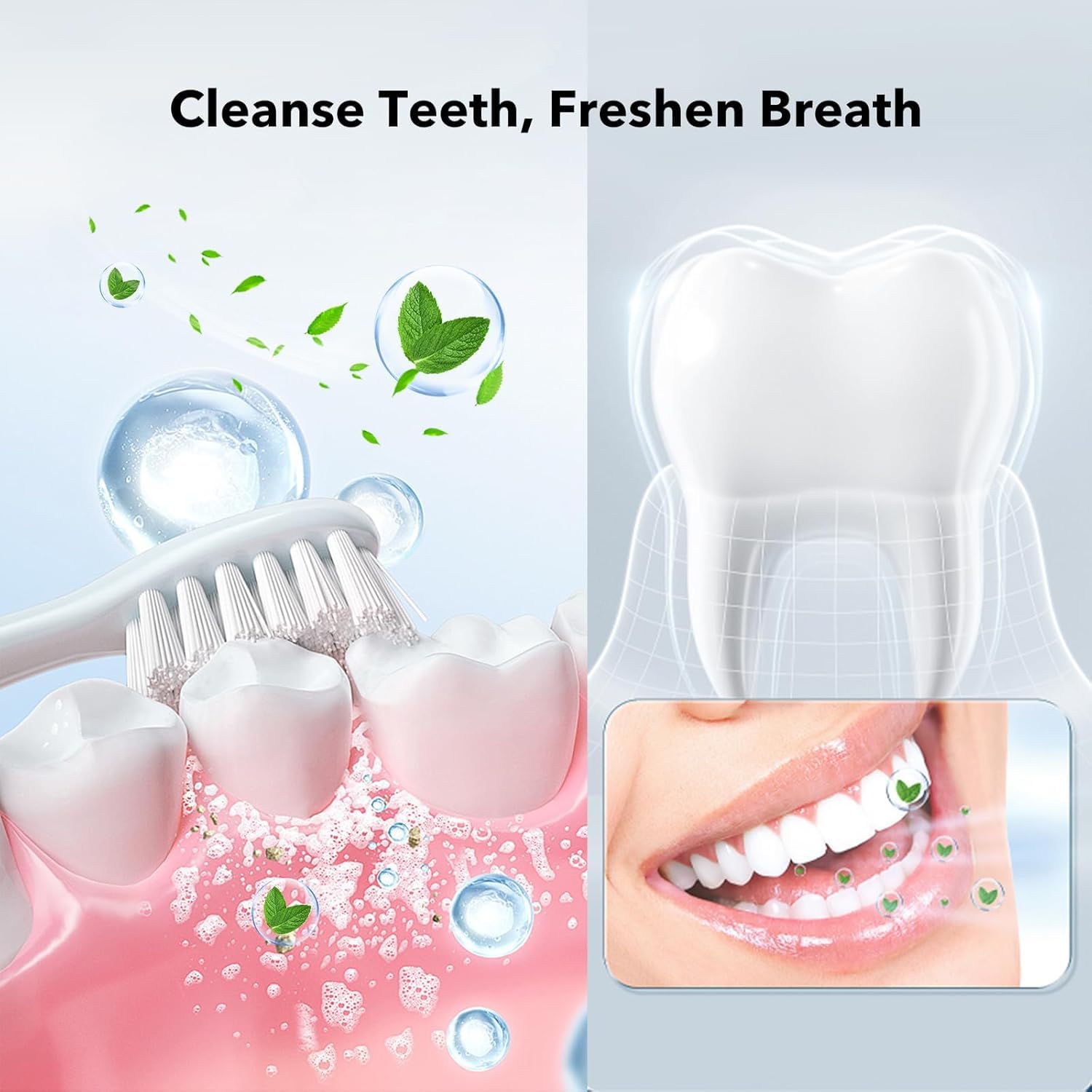Illustration of hydroxyapatite and enamel protection ingredients