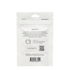 Toothpaste tablets packaging with flat-bottom design for upright display.
