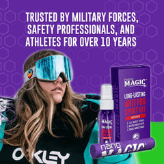 Box and packaging of Nano Magic anti-fog sport spray