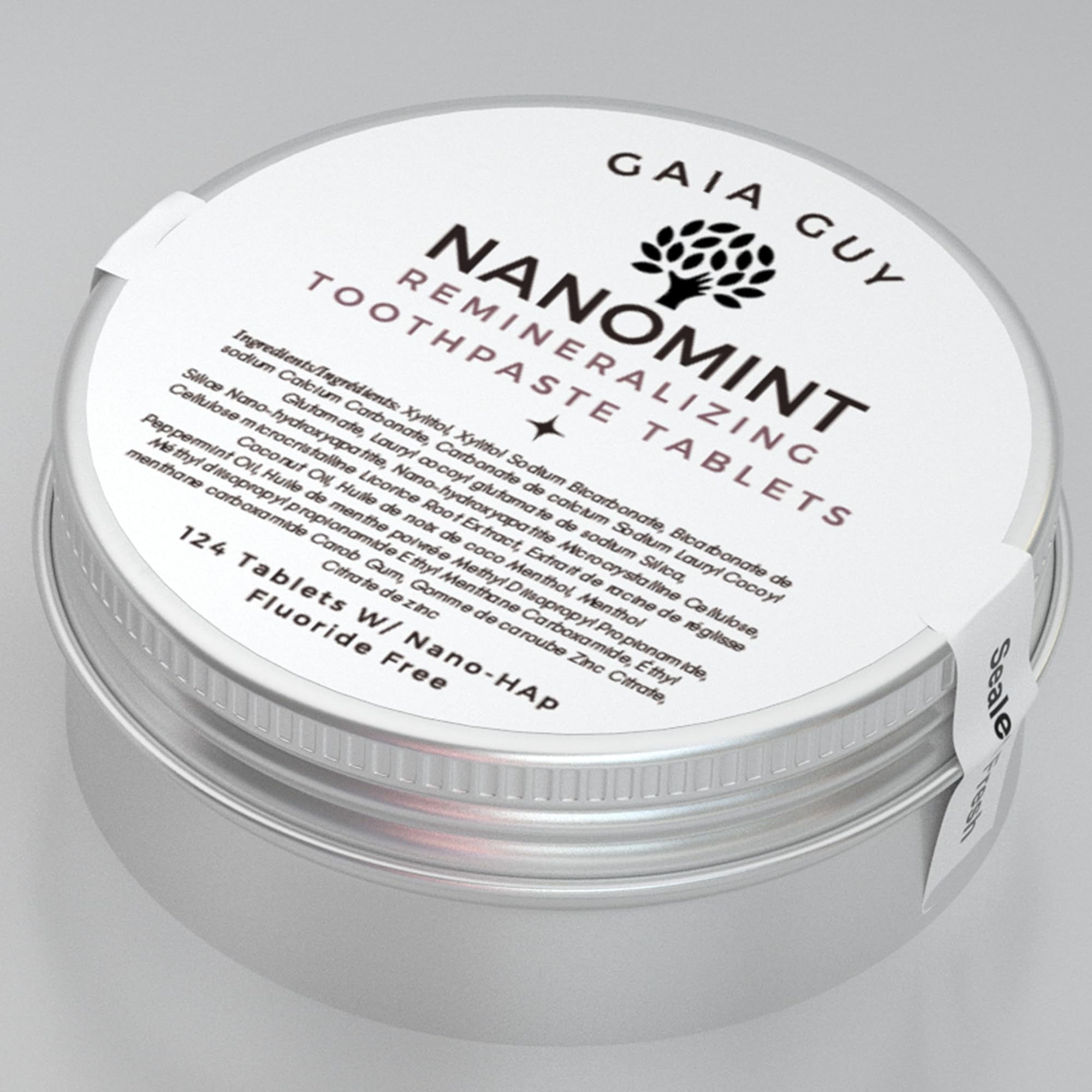 Close-up of NanoMint toothpaste tablets