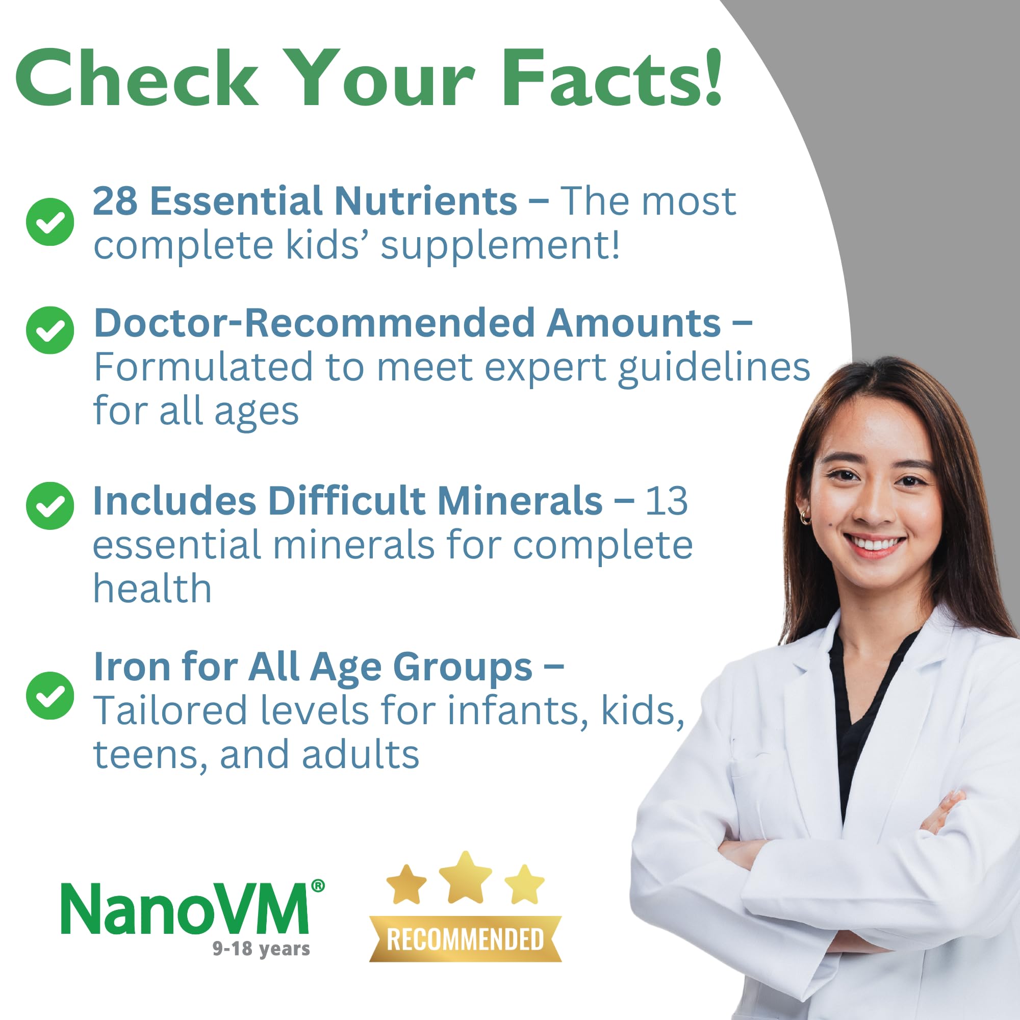 Contains 13 vitamins and 13 minerals