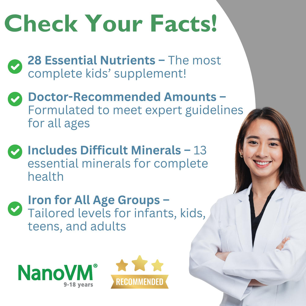 Contains 13 vitamins and 13 minerals