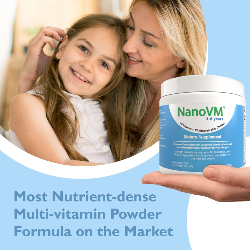 Sealed jar packaging of NanoVM allergen-free multivitamin
