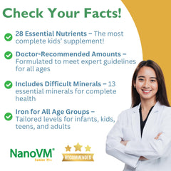 NanoVM Senior 71+ nutrition facts panel