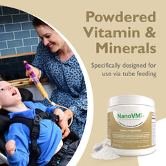 NanoVM t/f easy-to-blend powder being whisked into liquid for feeding.