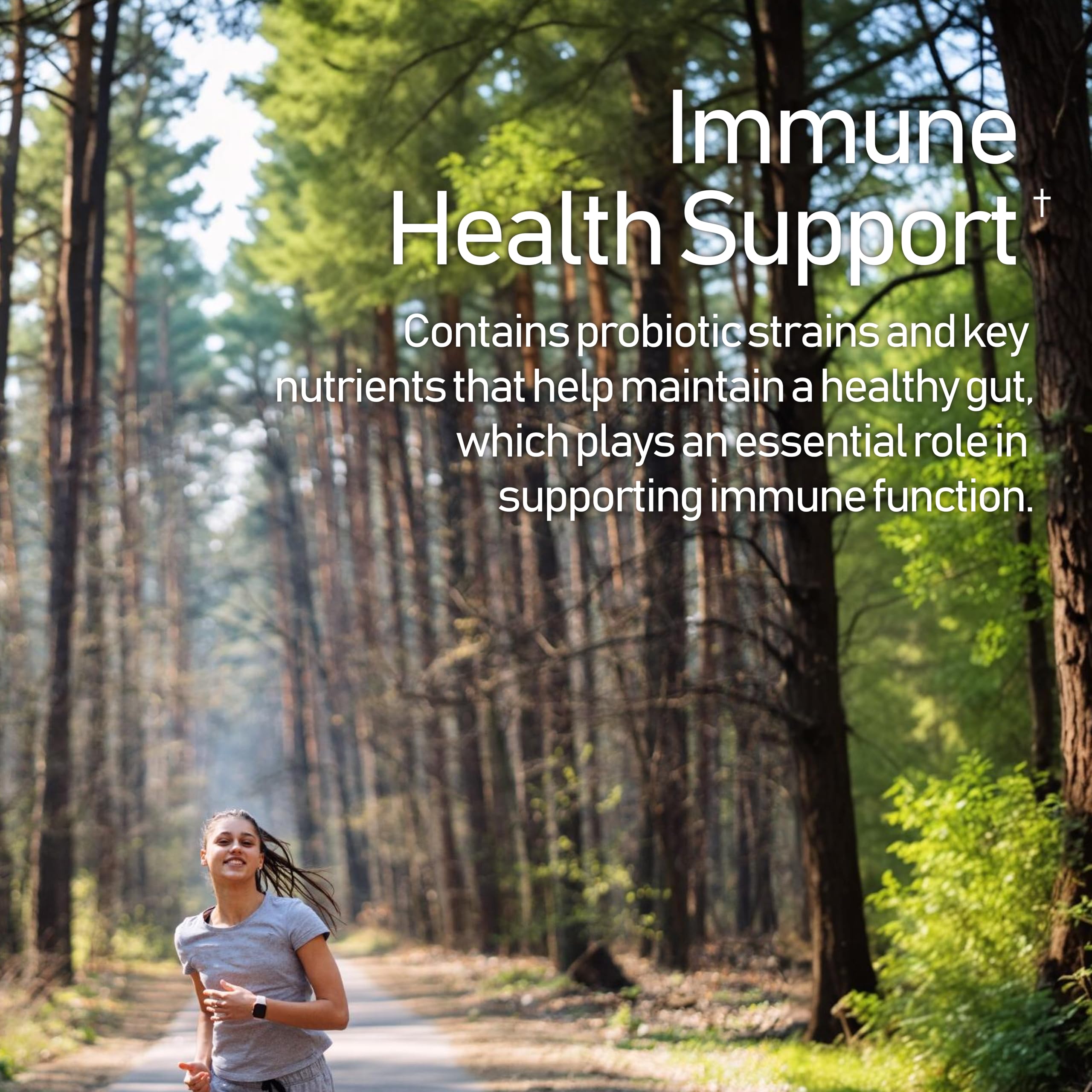 Lifestyle shot highlighting immune support and gut health