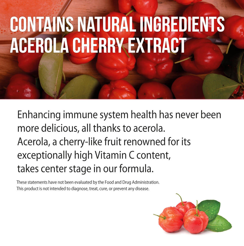 Back label details of NANOWELL Acerola Cherry Vitamin C 1000mg bottle