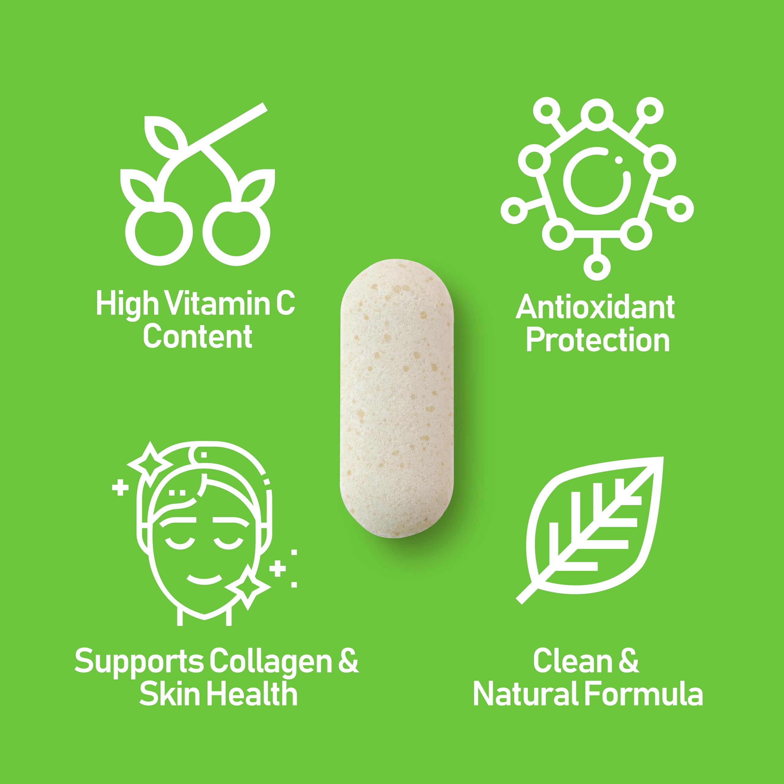 NANOWELL Acerola Cherry Vitamin C 1000mg bottle - back label