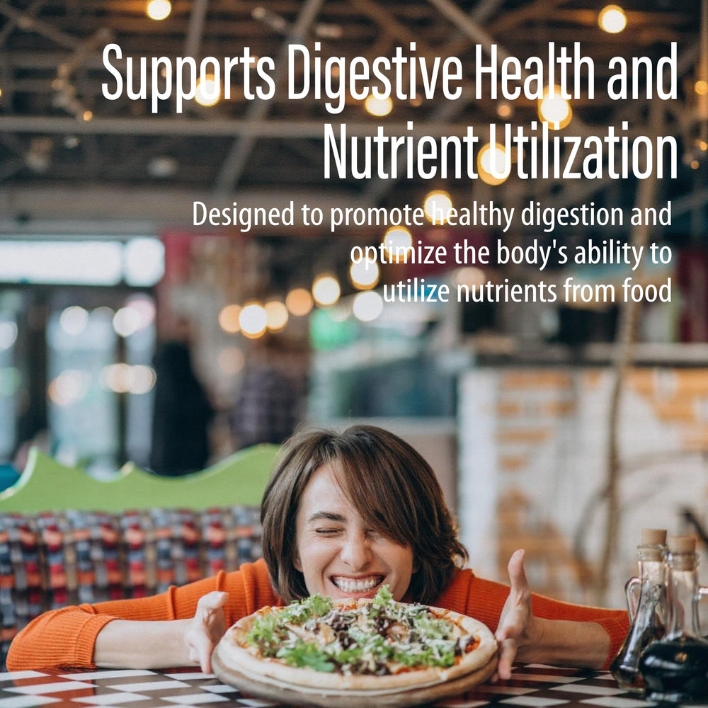 Illustration showing 10 digestive enzymes included in Nanowell Enzyme Premium S