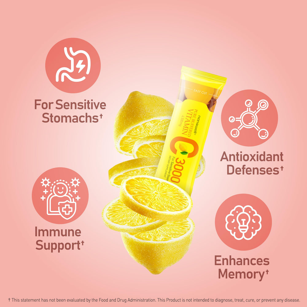 Close-up of NANOWELL Buffered Vitamin C 3000 mg container