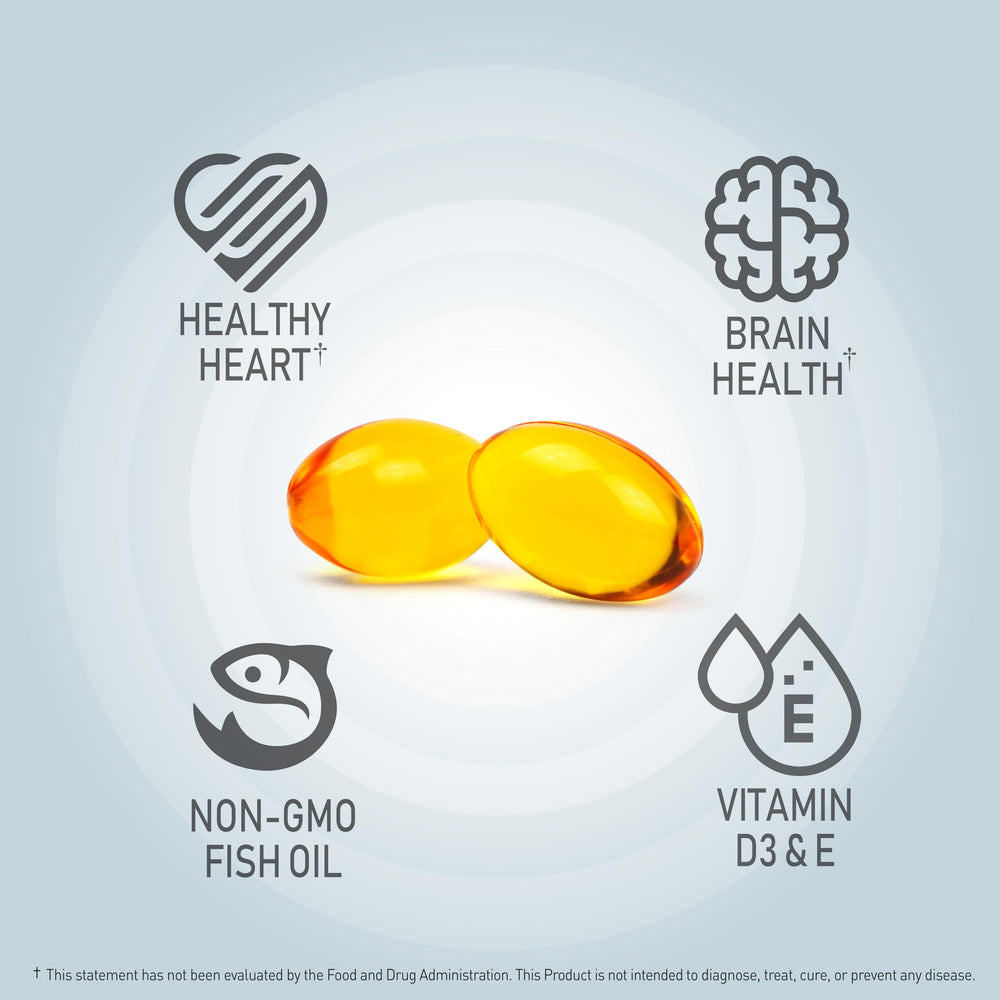 Vitamin D3 and Vitamin E icons on NANOWELL Omega-3 bottle