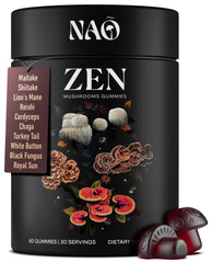 NAO 10-in-1 Mushroom Gummies bottle front view