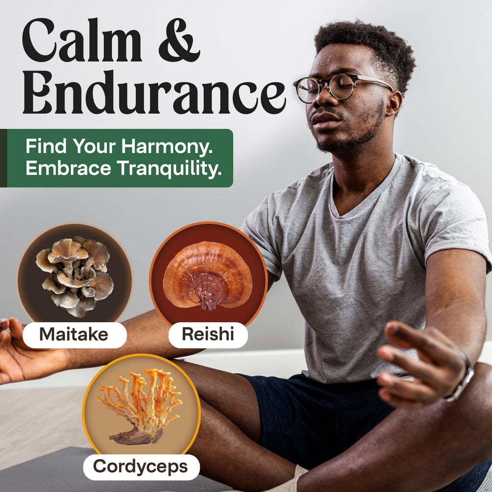 Chaga and Cordyceps imagery on NAO gummies label