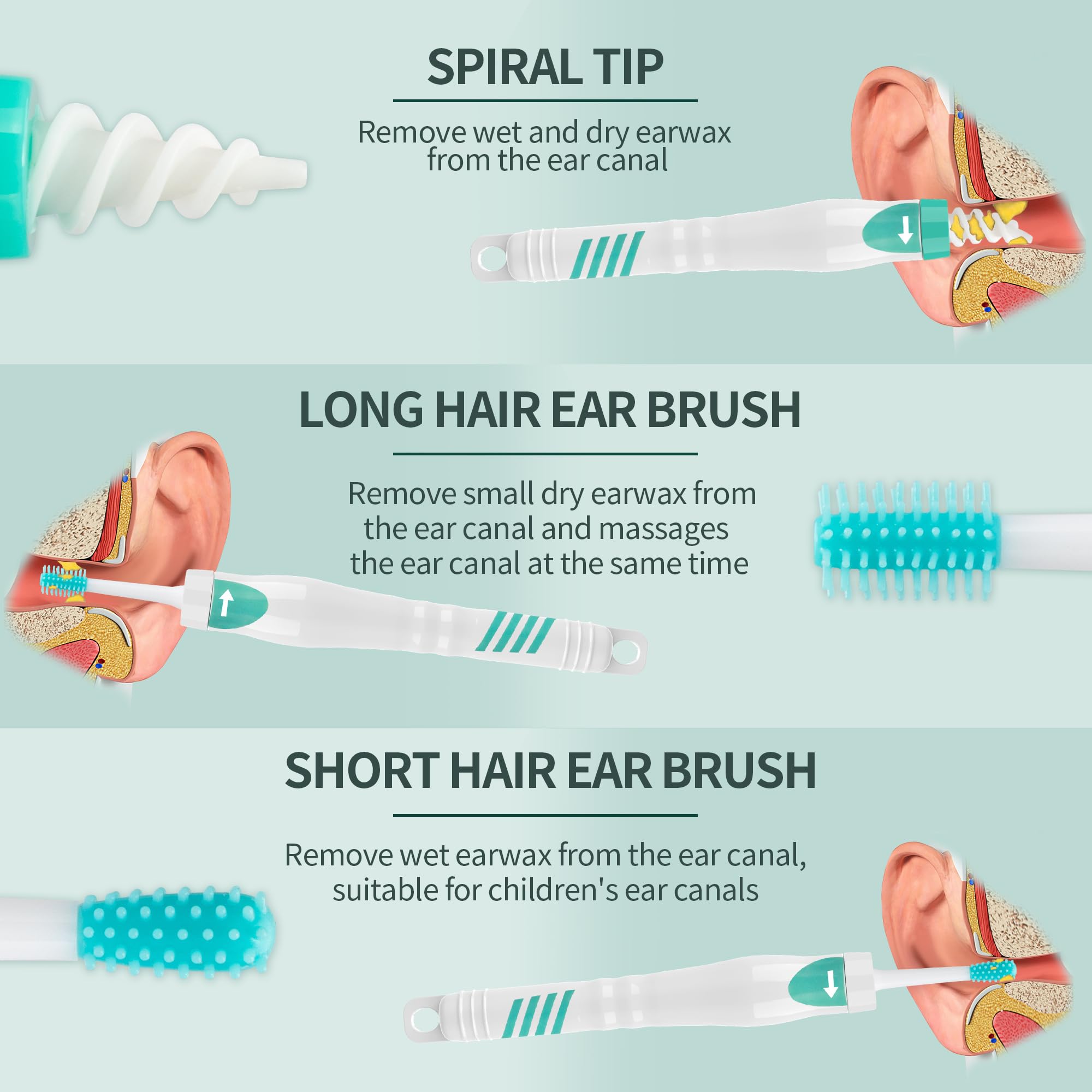 NAODIFU Q Grips silicone tip image highlights soft, skin-safe cleaning.