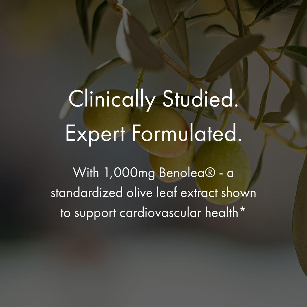 Diagram showing science-backed ingredients olive leaf extract and K2