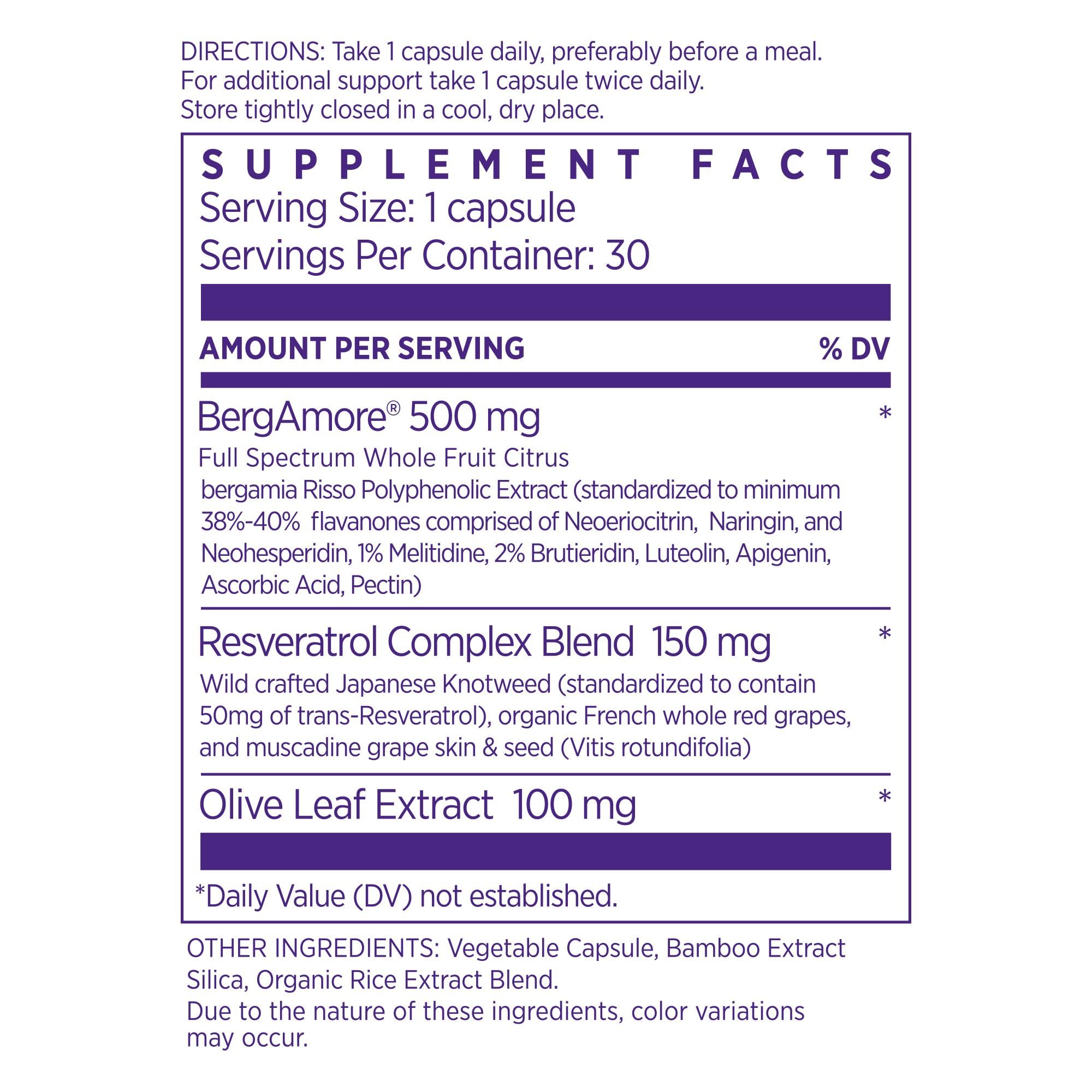 NAOMI resveratrol-olive-leaf capsules close-up highlighting antioxidant-rich blend.