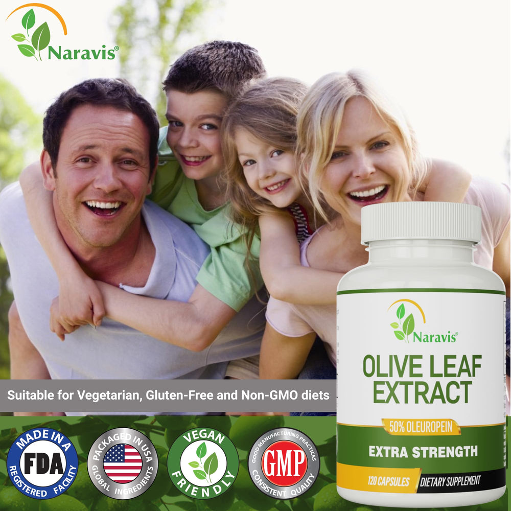 Independent third-party testing certificate for Naravis Olive Leaf Extract