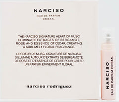 Narciso Rodriguez Cristal sample vial for on-the-go testing.