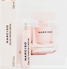 Narciso Rodriguez Cristal spray close-up captures floral musk notes.