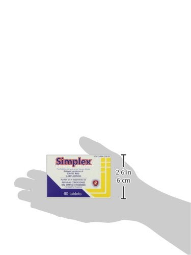 Label detail showing 60-count on Nartex Simplex bottle