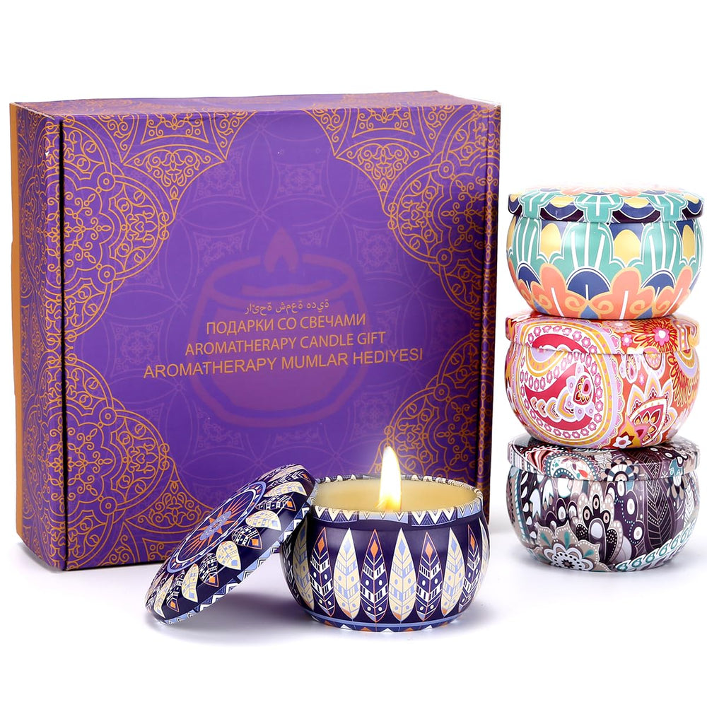 Naruning 4Pack Aromatherapy Candles Lavender — calming mood booster for home yoga and unwind routines.