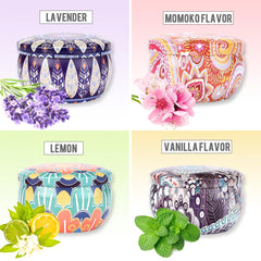 Naruning 4Pack Aromatherapy Candles Lemon — zesty scent enhances focus and energizes morning routines.