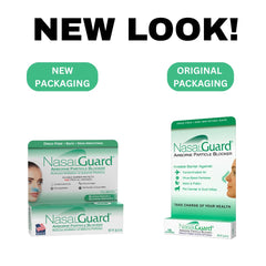 NasalGuard gel dispense step showing drop application around nostrils.