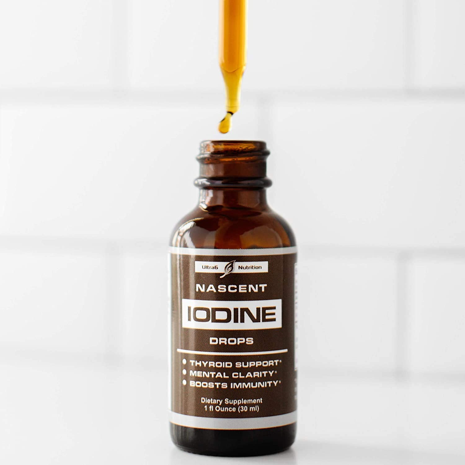 Nascent iodine ingredients visual: iodine and glycerin