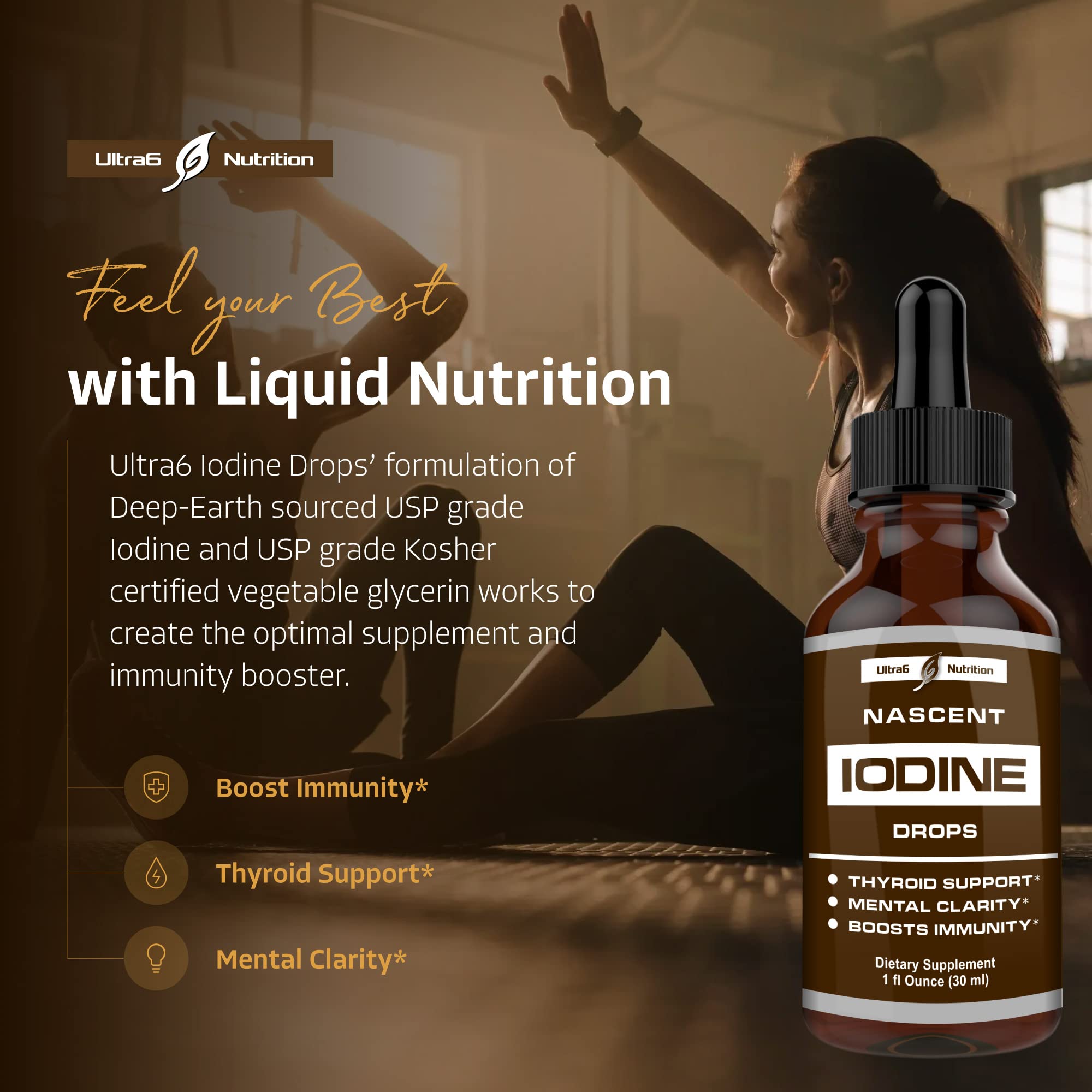 Nascent Iodine Drops bottle indicating USA manufactured