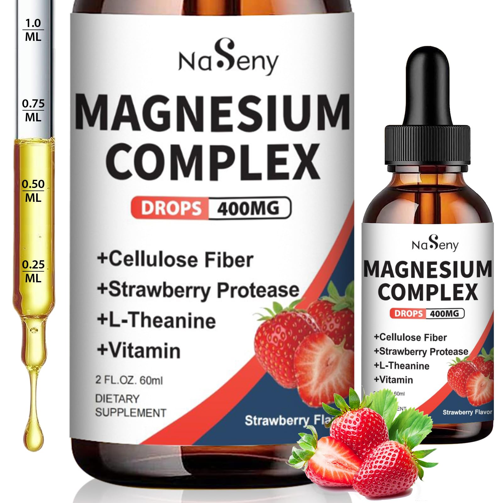 NaSeny Magnesium Glycinate Liquid 400mg bottle front label