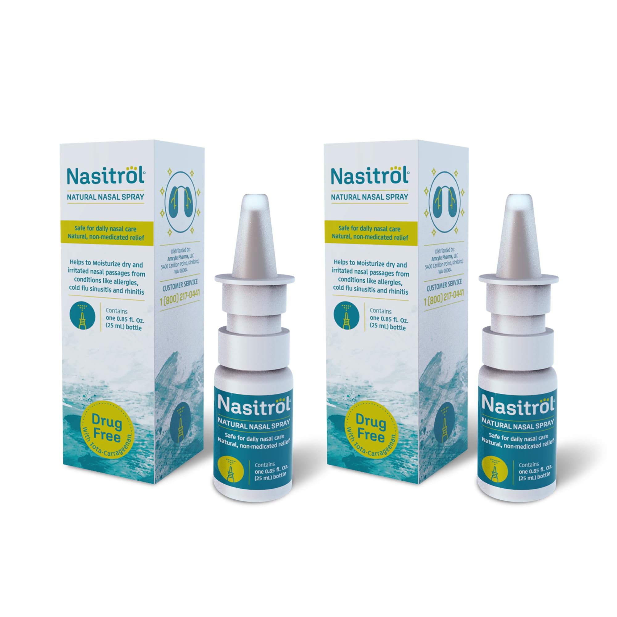 Nasitrol natural nasal spray bottle front for everyday nasal care and easy use.