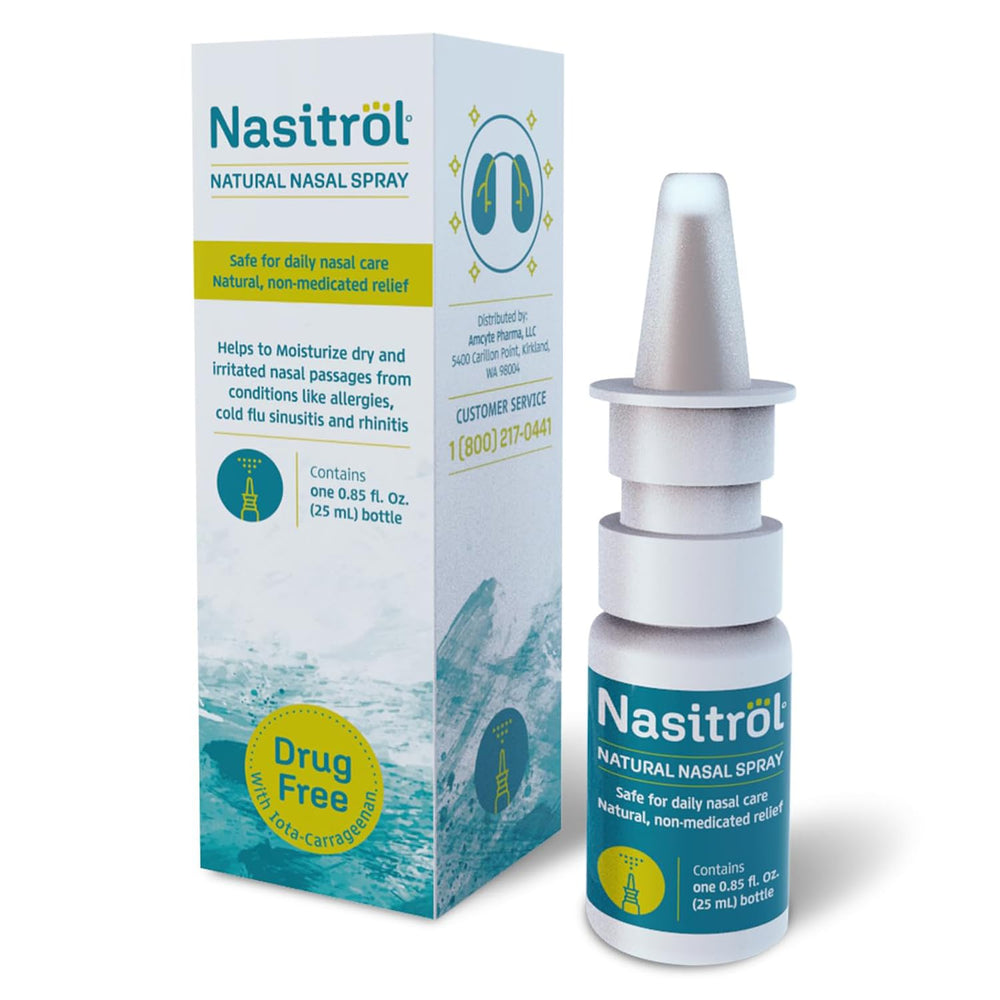 Nasitrol natural nasal spray bottle for daily nose care and congestion relief