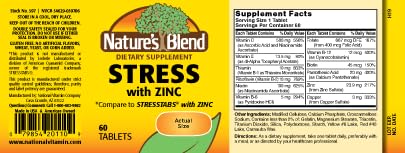 Close-up of NAT B Stress Formula with Zinc packaging
