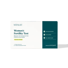 Natalist fertility test hero image showing at-home kit