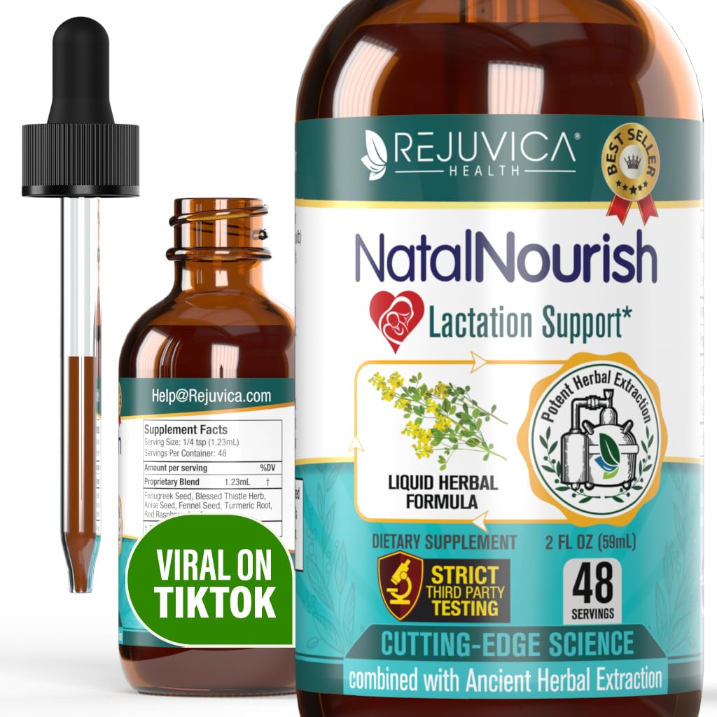 NatalNourish liquid lactation support bottle for easy dosing