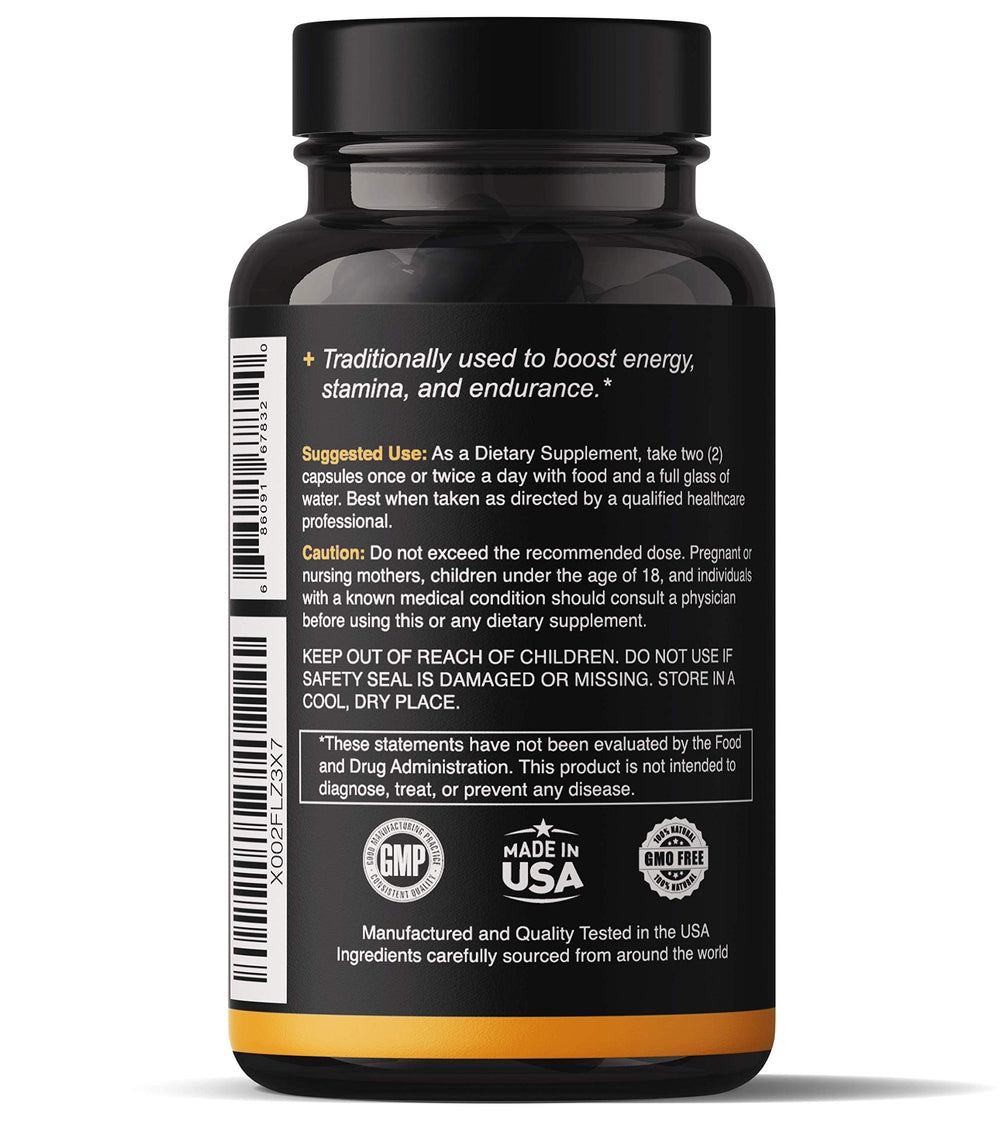 Maca root powder capsules for men and women