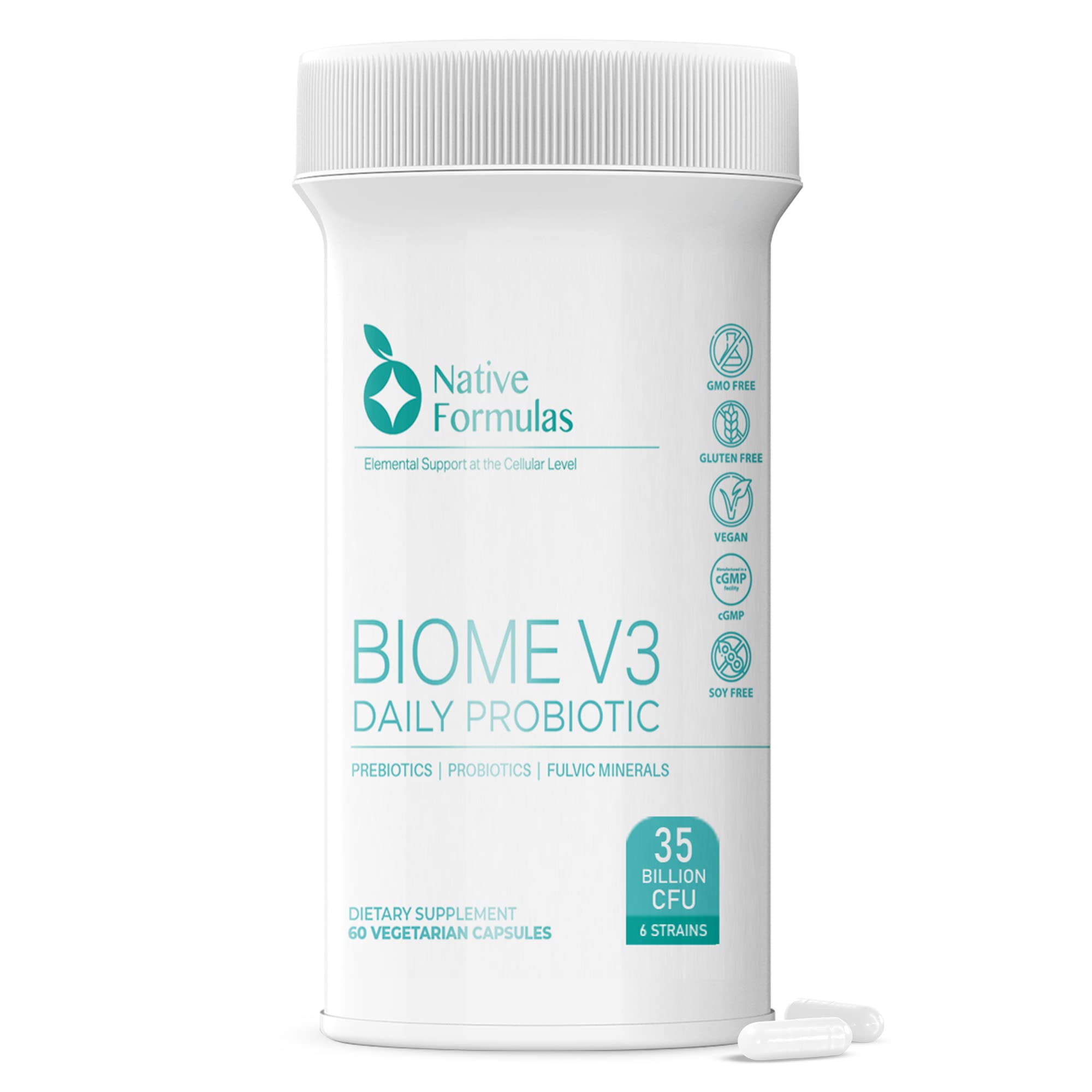 Native Formulas Biome V3 probiotic bottle – 60 vegan capsules (hero image)