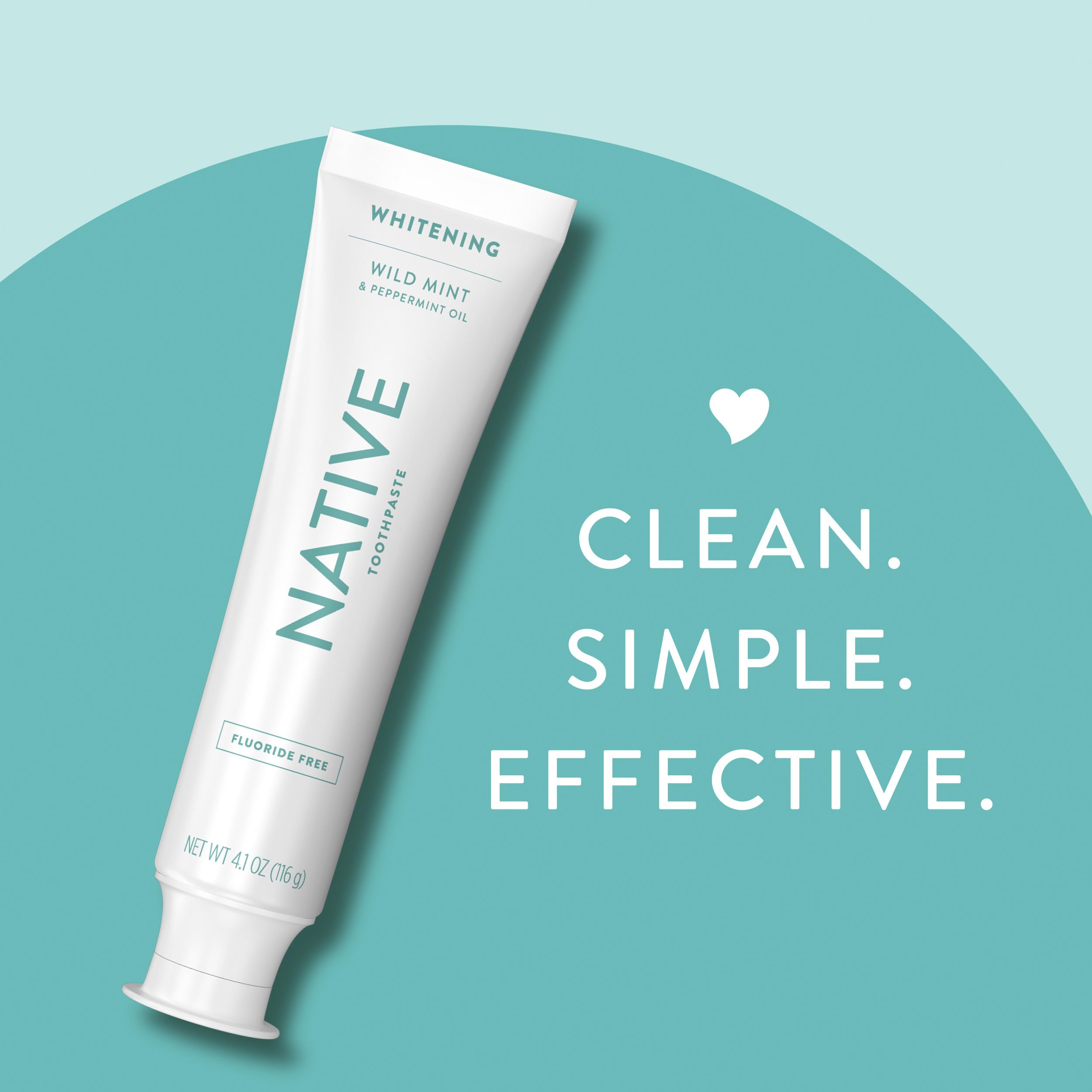 Icons illustrating fluoride-free, SLS-free, parabens-free ingredients