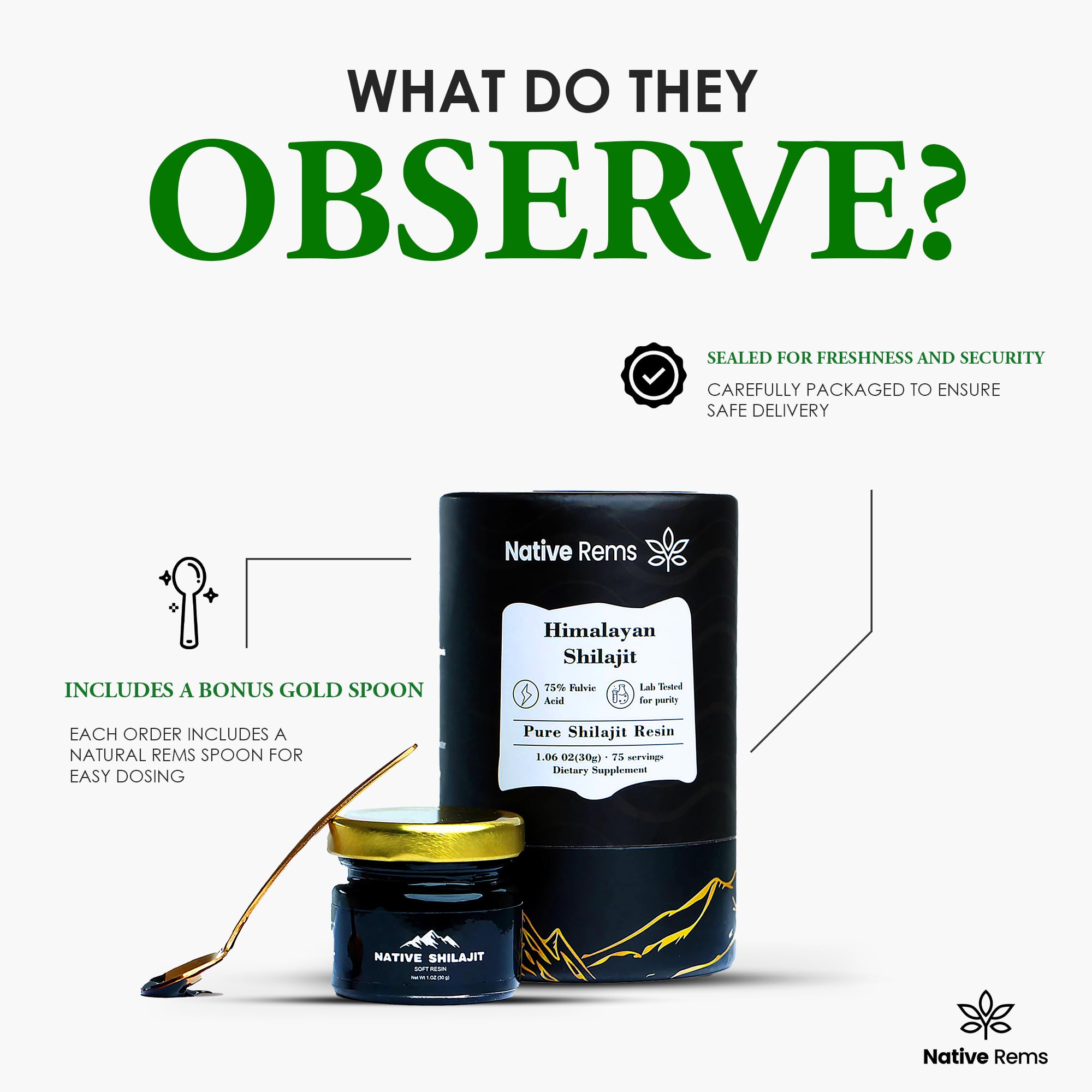 Native Rems Shilajit Resin packaging and label