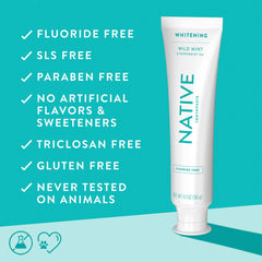 Close-up of a 4.1oz Native toothpaste tube