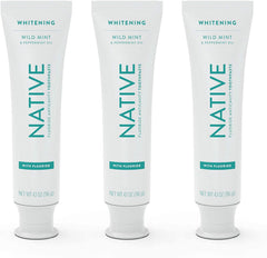 Native Wild Mint fluoride toothpaste 3-pack front view