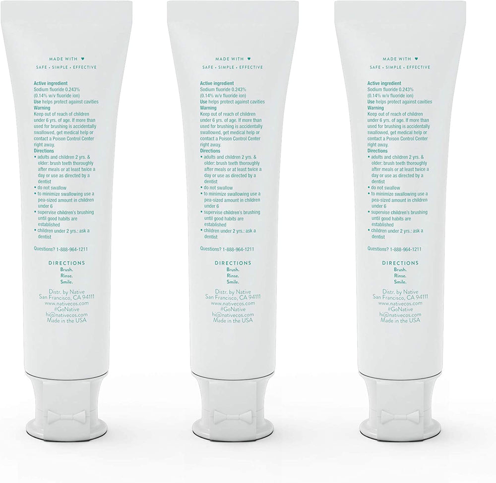 Born in the USA badge on Native Wild Mint toothpaste packaging